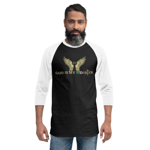 God Is My Mobster Italia - Tultex 245 | Unisex 3/4 Sleeve Raglan Shirt