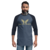 God Is My Mobster Gold - Tultex 245 | Unisex 3/4 Sleeve Raglan Shirt - Image 4