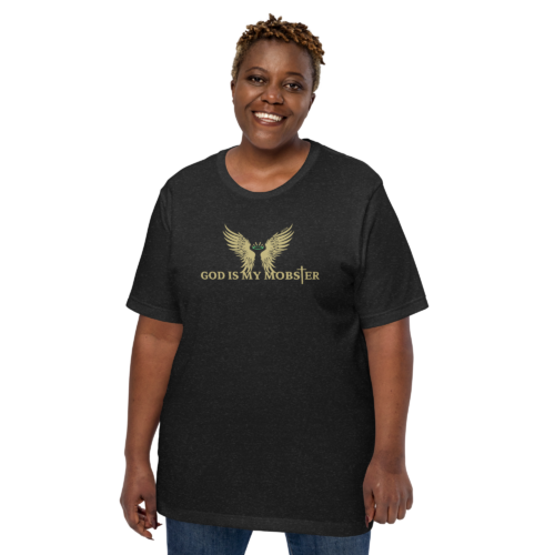 God Is My Mobster Gold - Bella + Canvas 3001 | Unisex Short Sleeve T-Shirt with Tear Away Label