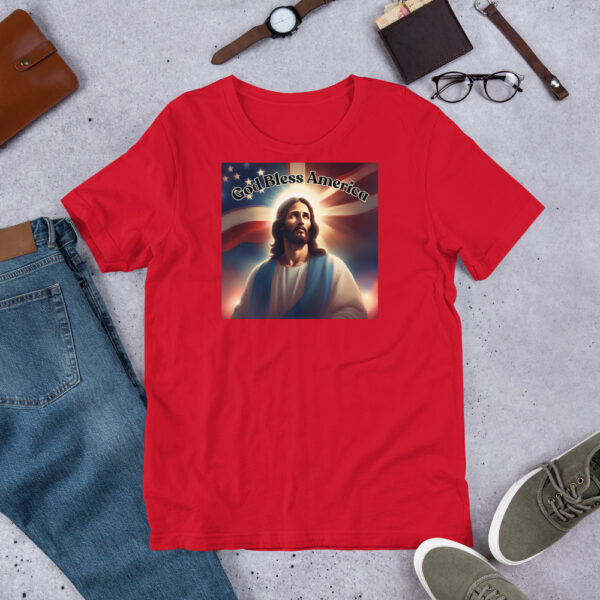 Patriotic God Bless America – Bella + Canvas 3001 | Unisex Short Sleeve T-Shirt with Tear Away Label