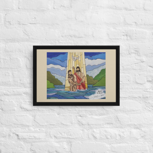 Jesus' Baptism Framed Canvas Print