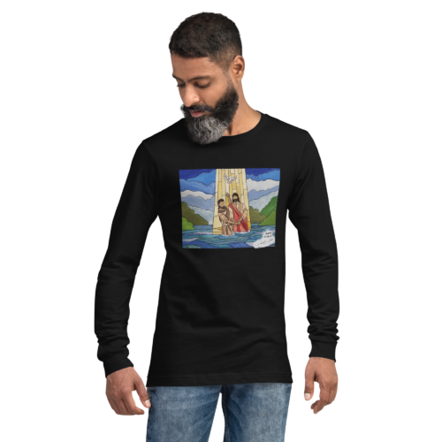 Jesus' Baptism - Bella + Canvas 3501 | Unisex Long Sleeve Tee Shirt