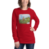 Jesus with Flowers - Bella + Canvas 3501 | Unisex Long Sleeve Tee Shirt - Image 4