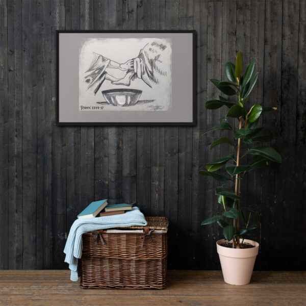 Wash Feet Framed Canvas Print