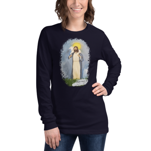 Jesus with Lamb - Bella + Canvas 3501 | Unisex Long Sleeve Tee Shirt
