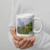 Jesus with Flowers White Ceramic Glossy Mug - Image 3