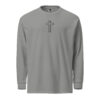 Embroidered Cross - Heavyweight Long-Sleeve T-Shirt - Comfort Colors 6014 - Image 3