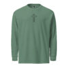 Embroidered Cross - Heavyweight Long-Sleeve T-Shirt - Comfort Colors 6014 - Image 2