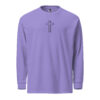 Embroidered Cross - Heavyweight Long-Sleeve T-Shirt - Comfort Colors 6014 - Image 4